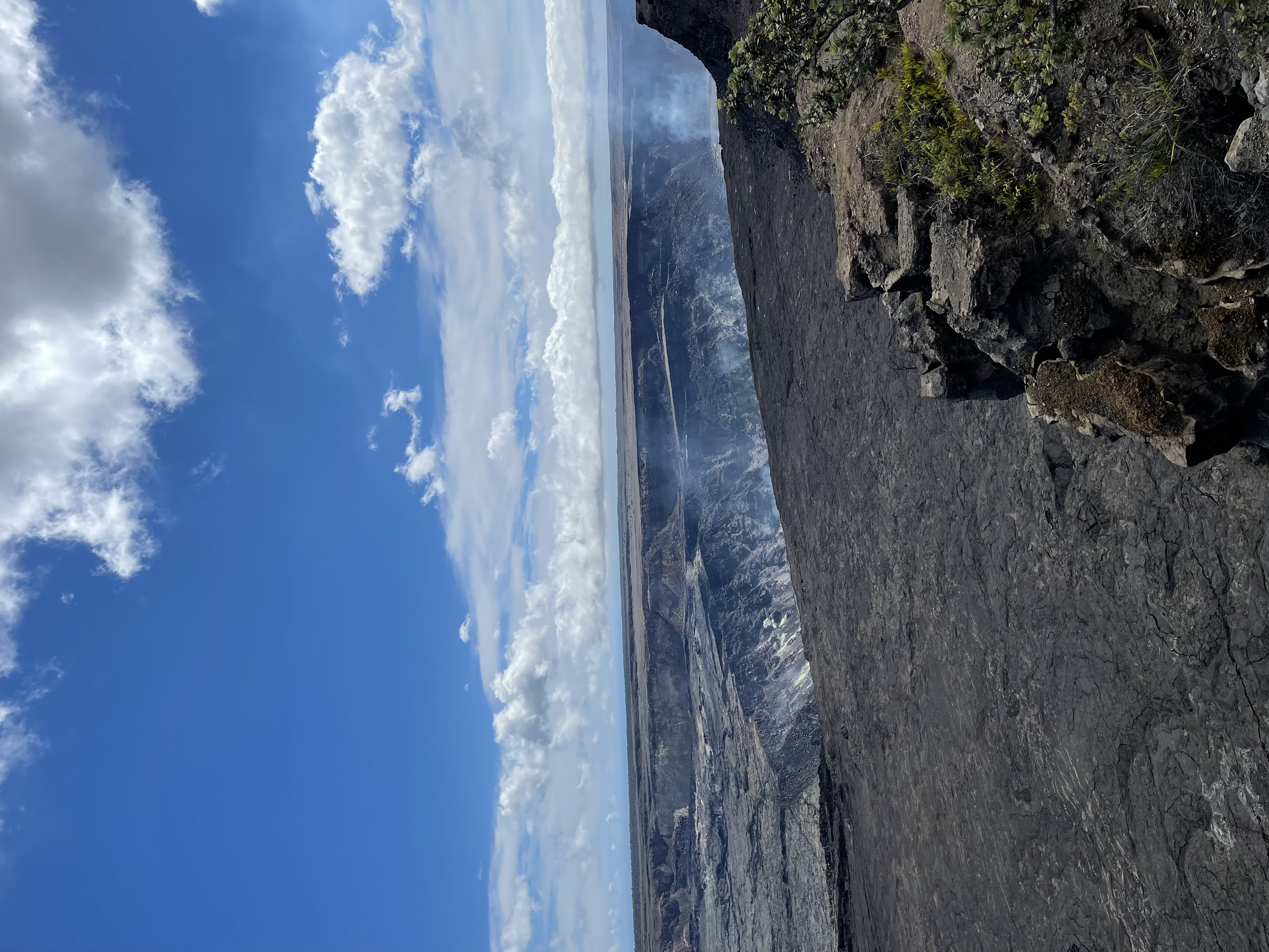 USGS Hawaiian Volcano Observatory monitoring equipment overlooking Kīlauea caldera