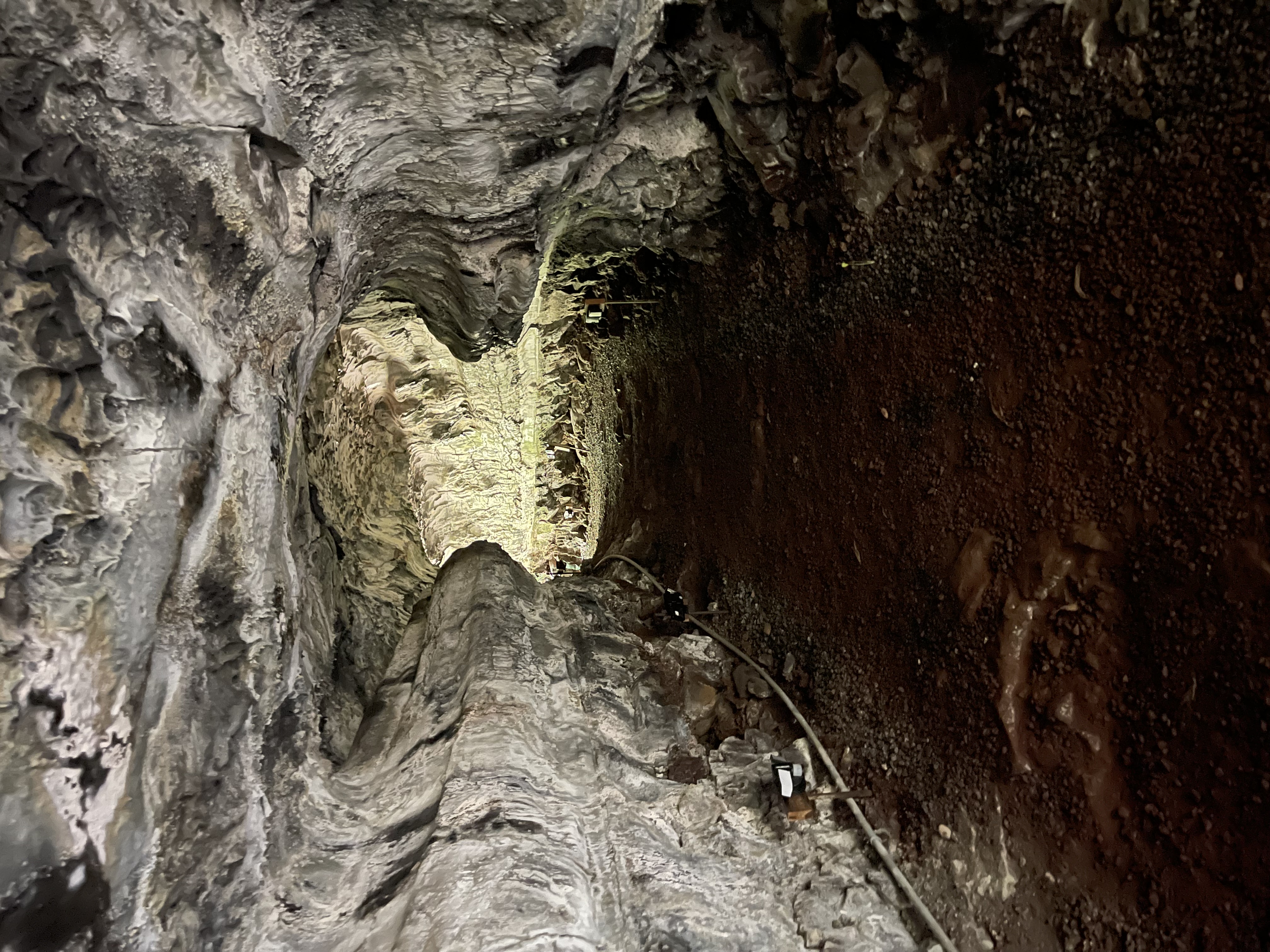 Inside a lava tube on the Big Island of Hawaii
