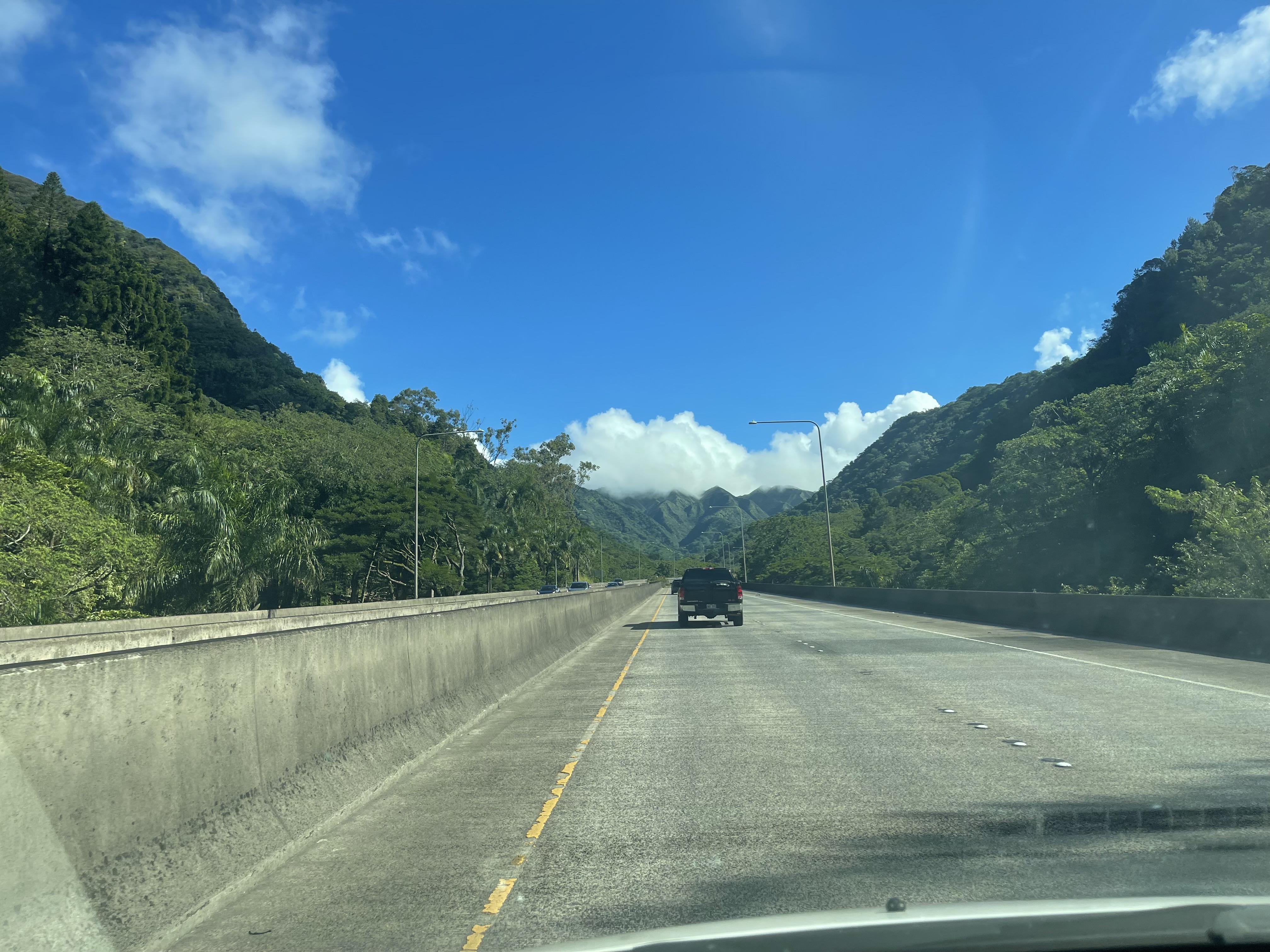 Aerial view approaching the Big Island